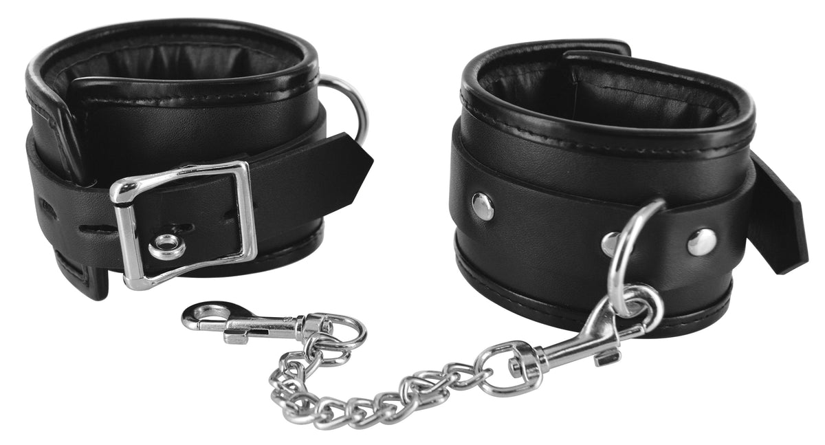 Strict Locking Padded Wrist Cuffs With Chain