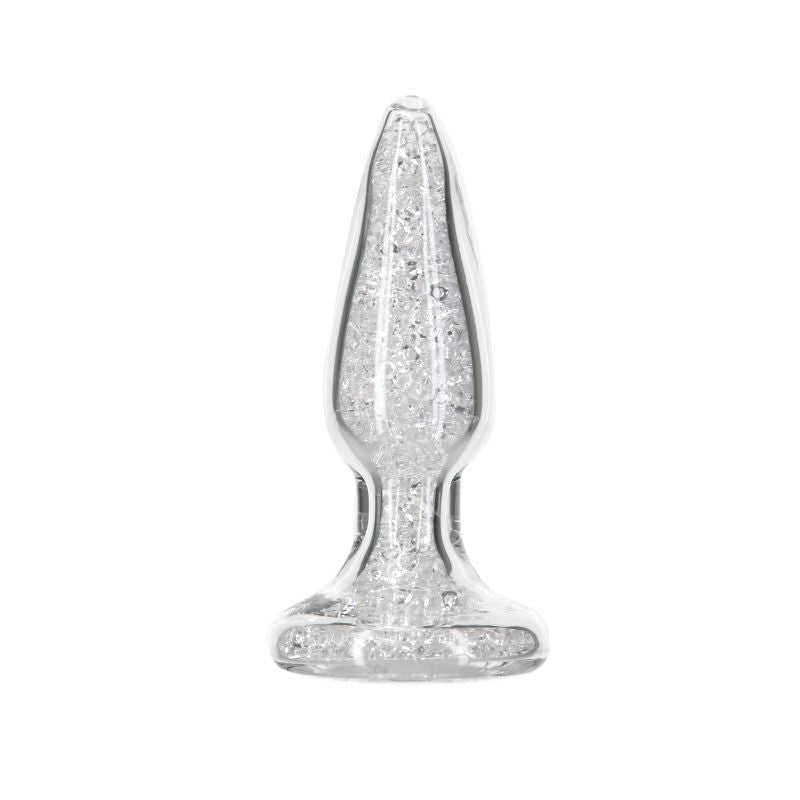 Pillow Talk Fancy Luxurious Glass Anal Plug W Clear Gem