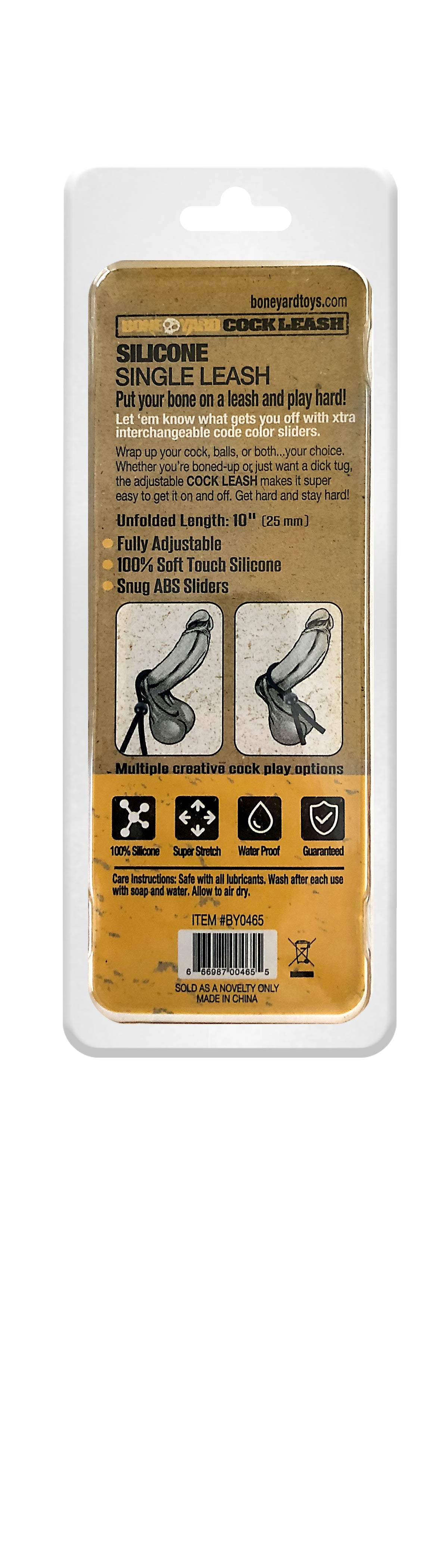 Boneyard Cock Leash Single Black