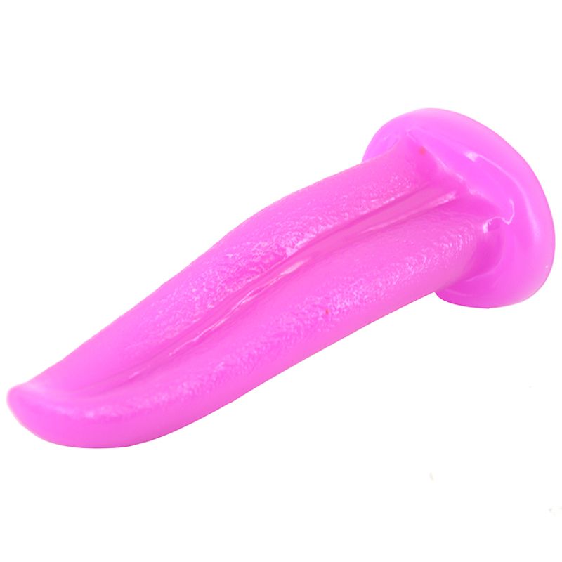 Tongue Shape Anal Plug Black - Purple