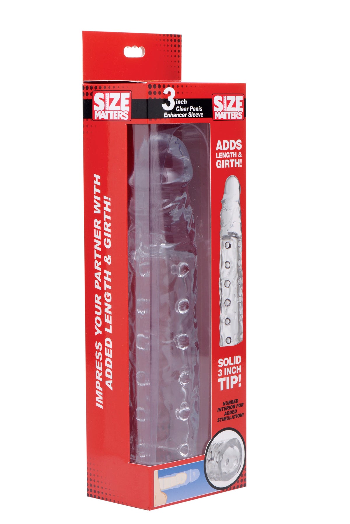 Size Matters 3In Clear Penis Enhancer Sleeve