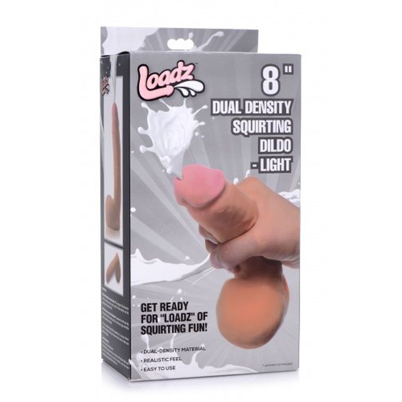 Loadz 8In Dual Density Squirting Dildo With Balls Reservoir