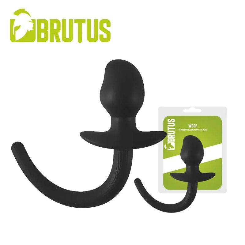Brutus Woof Hyper Soft Silicone Puppy Tail Plug Black
