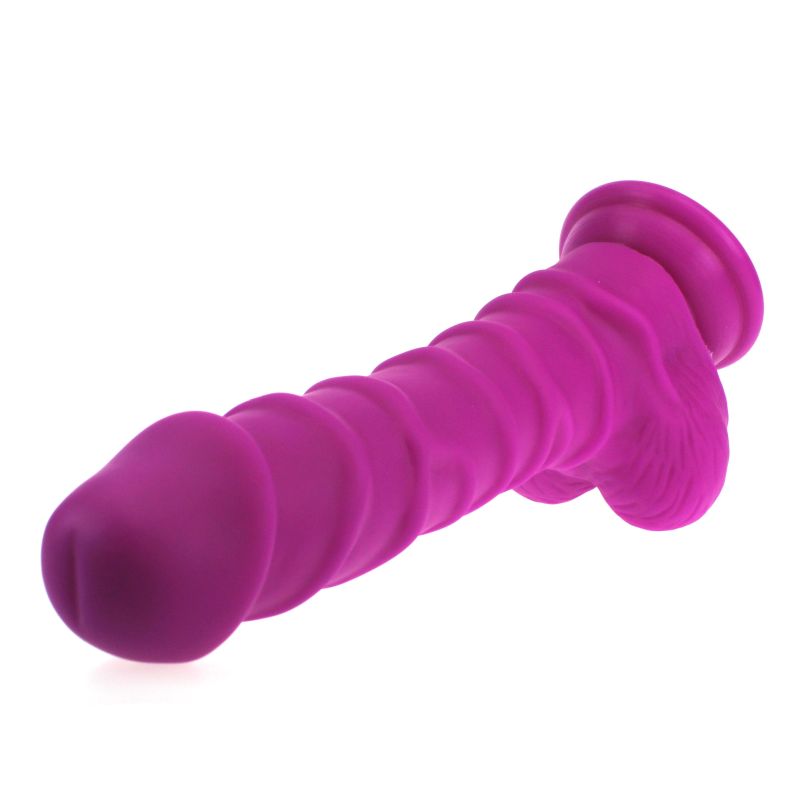 X-Men Realistic Dildo Ridged Shaft W Balls Purple
