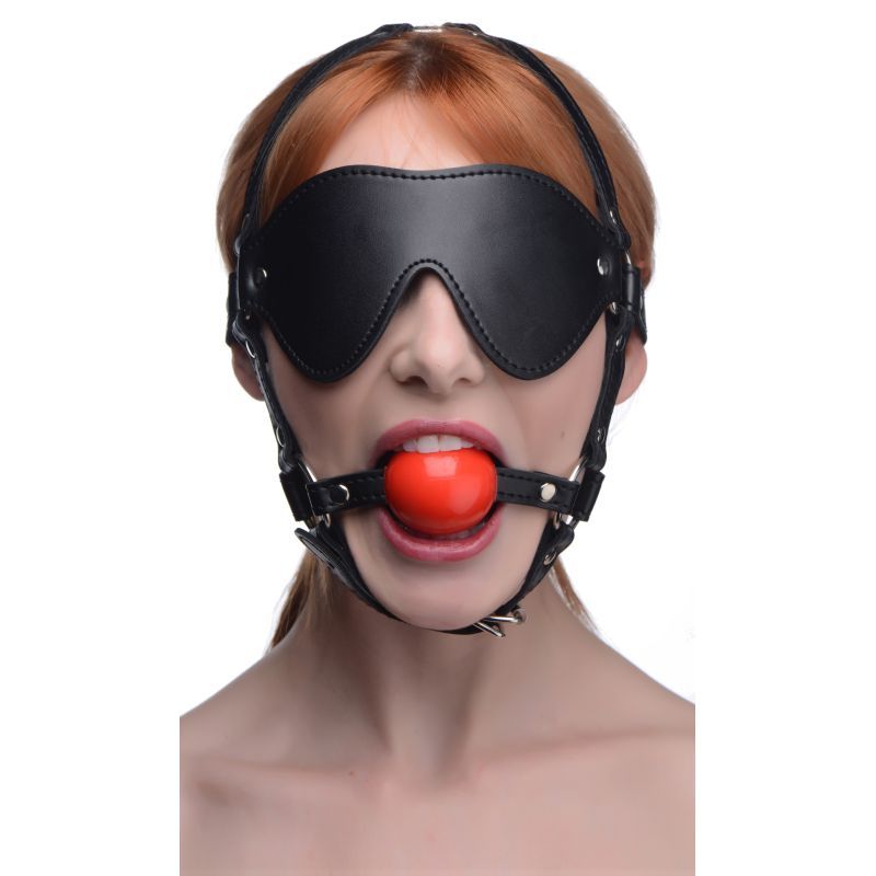 Strict Blindfold Harness W Ball Gag