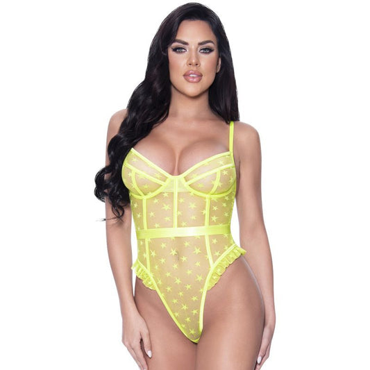 Exposed Lingerie High Leg Star Teddy