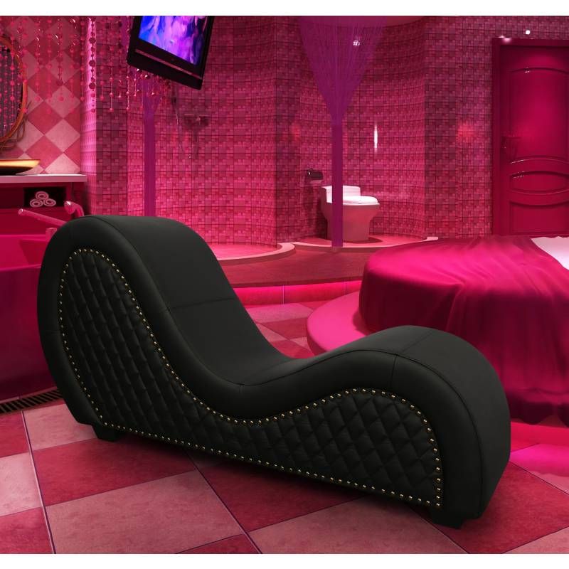 Daytona Kama Sutra Mebon Chaise Love Lounge Studded And Quilted Black