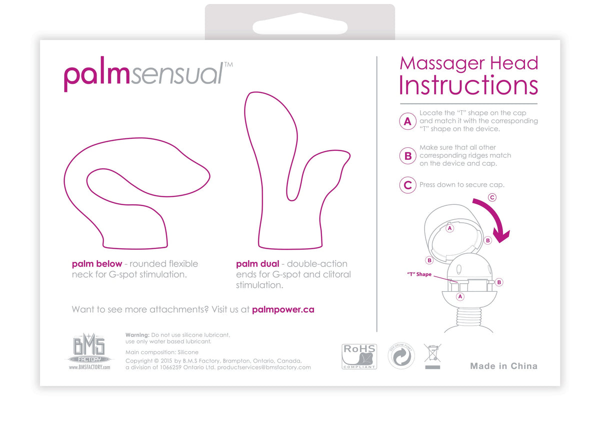 Palmpower Palmsensual Massager Heads Pink For Use With