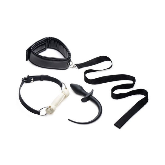 Tailz Puppy Play Set Incl Gag Plug And Collar Black