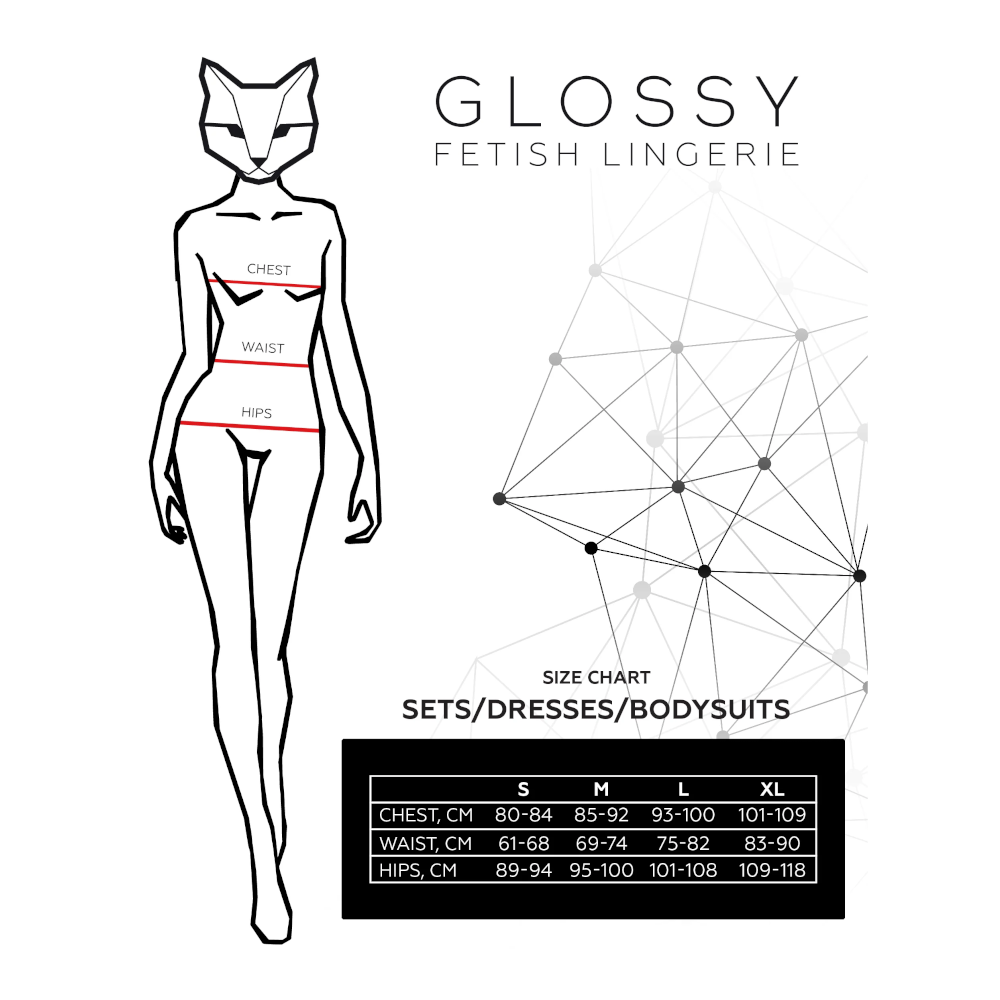 Glossy Wetlook Stockings Lotis - Black - Extra Large