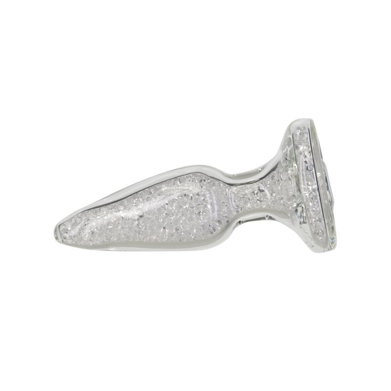 Pillow Talk Fancy Luxurious Glass Anal Plug W Clear Gem
