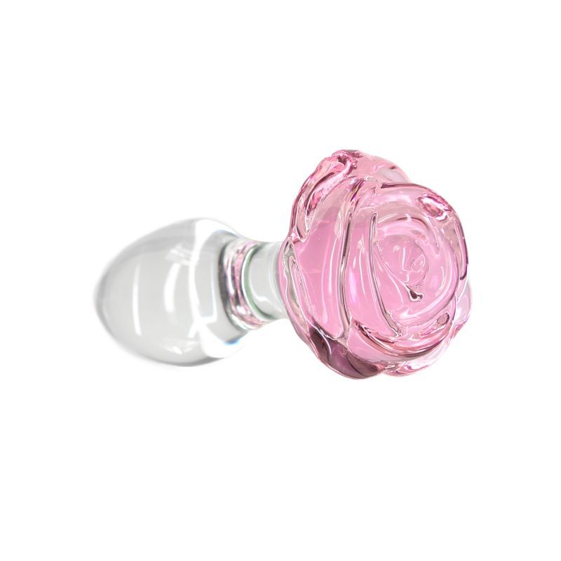 Pillow Talk Rosy Luxurious Glass Anal Plug W Clear Gem