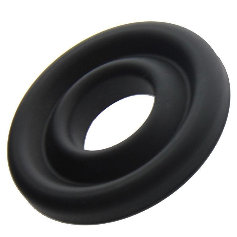 Silicone Donut Cushion Black For Pump Cylinder 1.75In 2.15In Dia - Black - Large