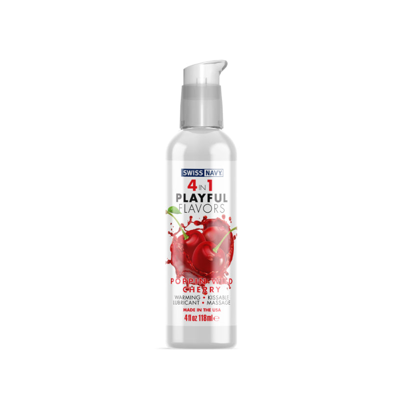 Swiss Navy Brand Playful Flavours 4 In 1 Poppin Wild Cherry 4Oz/118Ml