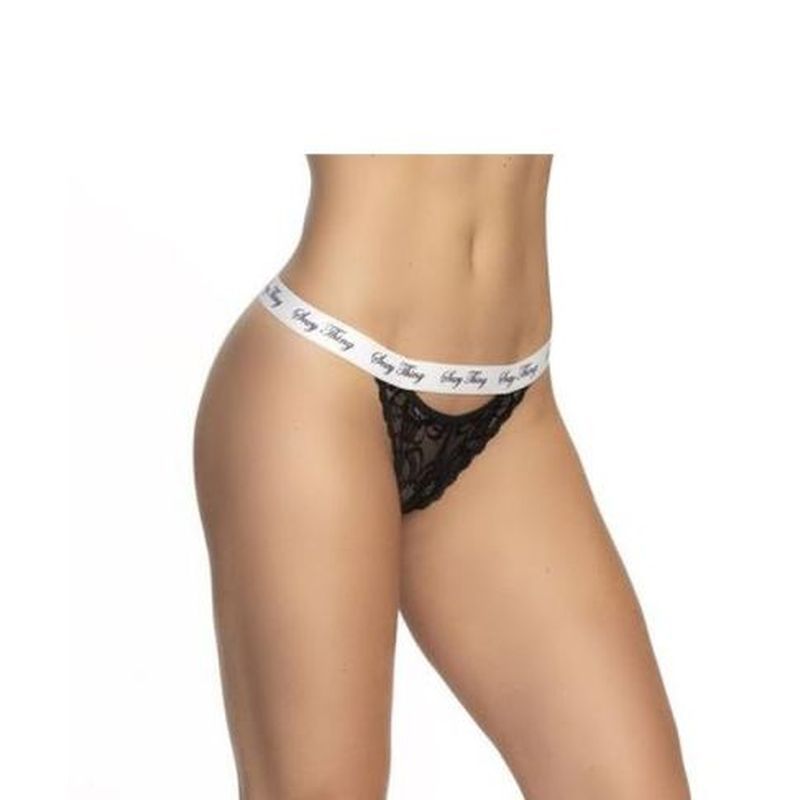Mapale Lace Keyhole V Back Pantie Black