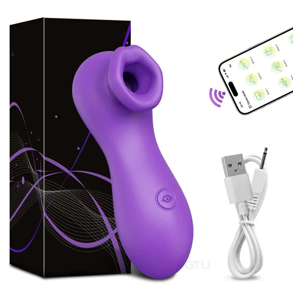App Controlled Clit Sucker Vibrator for Women Nipple Stimulator Masturbator for Couples - Red