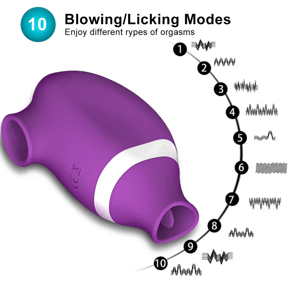 2 In 1 Clit Stimulator Sucking Licking Vibrator for Women - Skin