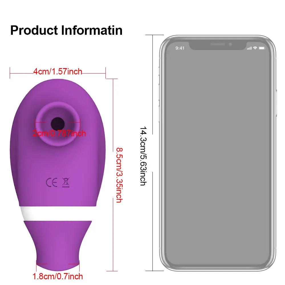 2 In 1 Clit Stimulator Sucking Licking Vibrator for Women - Skin
