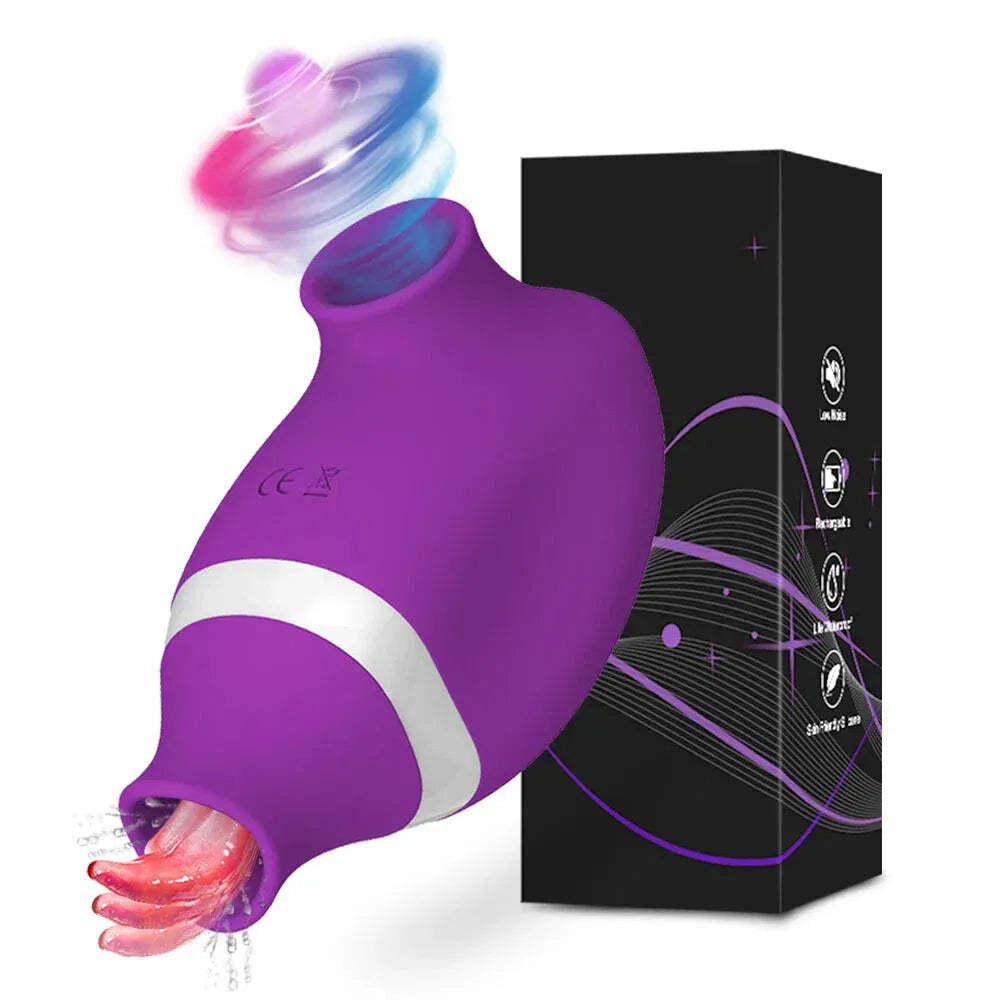 2 In 1 Clit Stimulator Sucking Licking Vibrator for Women - Skin