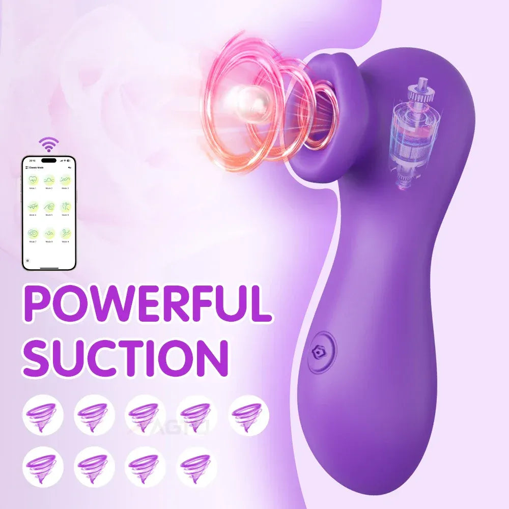 Female Clit Sucker Vibrator Vacuum Nipple Stimulator for Couples - Red