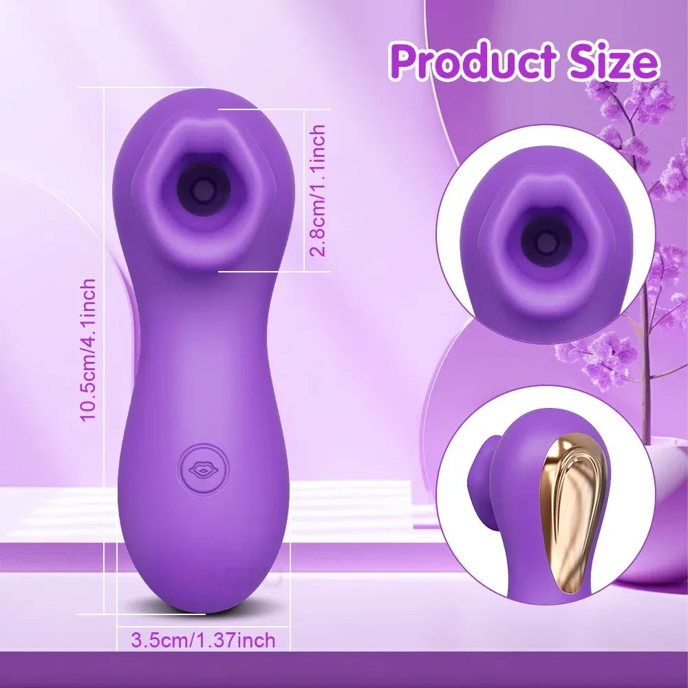 Female Clit Sucker Vibrator Vacuum Nipple Stimulator for Couples - Red