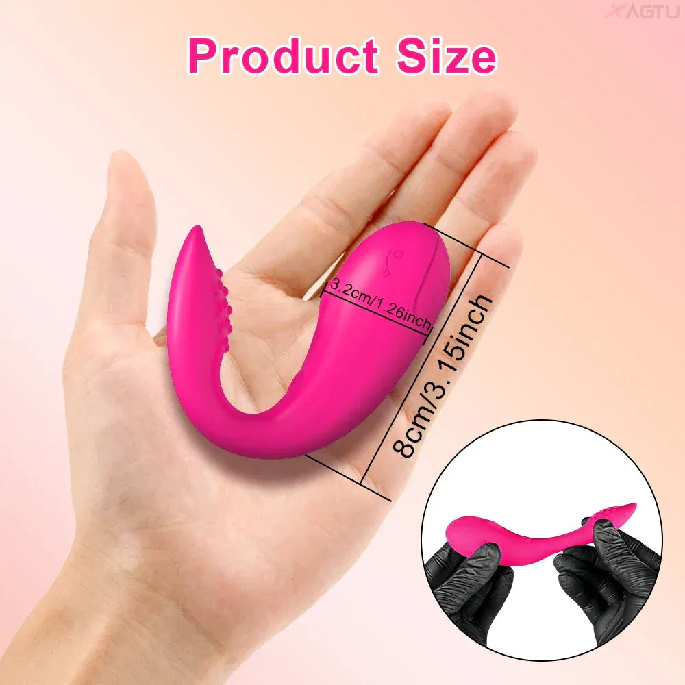 Interactive Vibrating Love Egg Dual Motor Panty Vibrator for Couples - Red