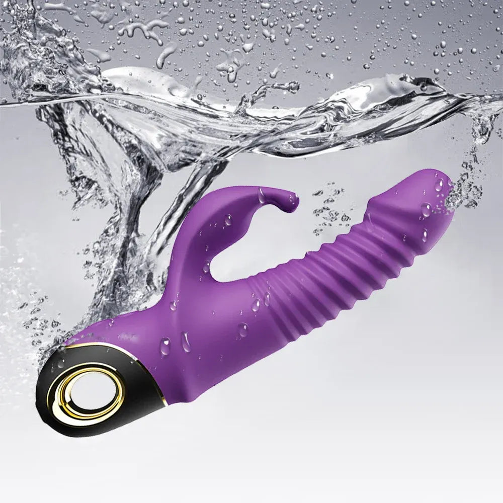 Rabbit Vibrator Automatic Telescopic G Spot Stimulator for Women Masturbation - Purple
