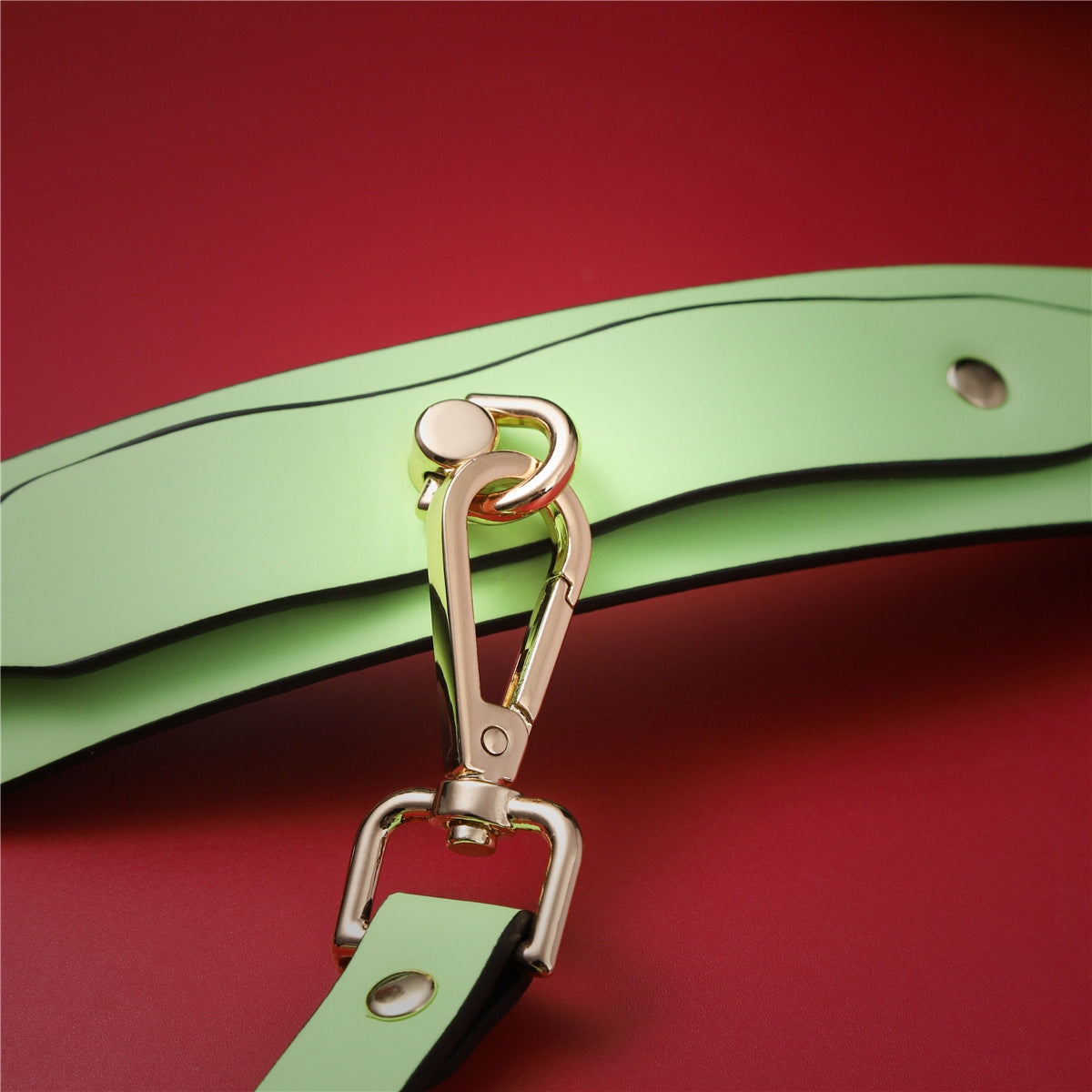 Adjustable PU Leather Bondage Cuff - Wrist/Ankle Restraint, Sold Individually(Luminous pink-anklet)
