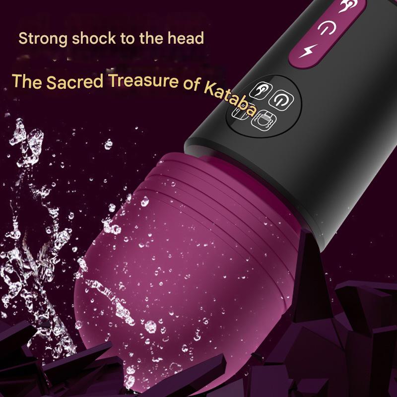 (Purple) Powerful Dual Stimulation Wand Vibrator - Heated Tip, Multi-Mode, LCD Display