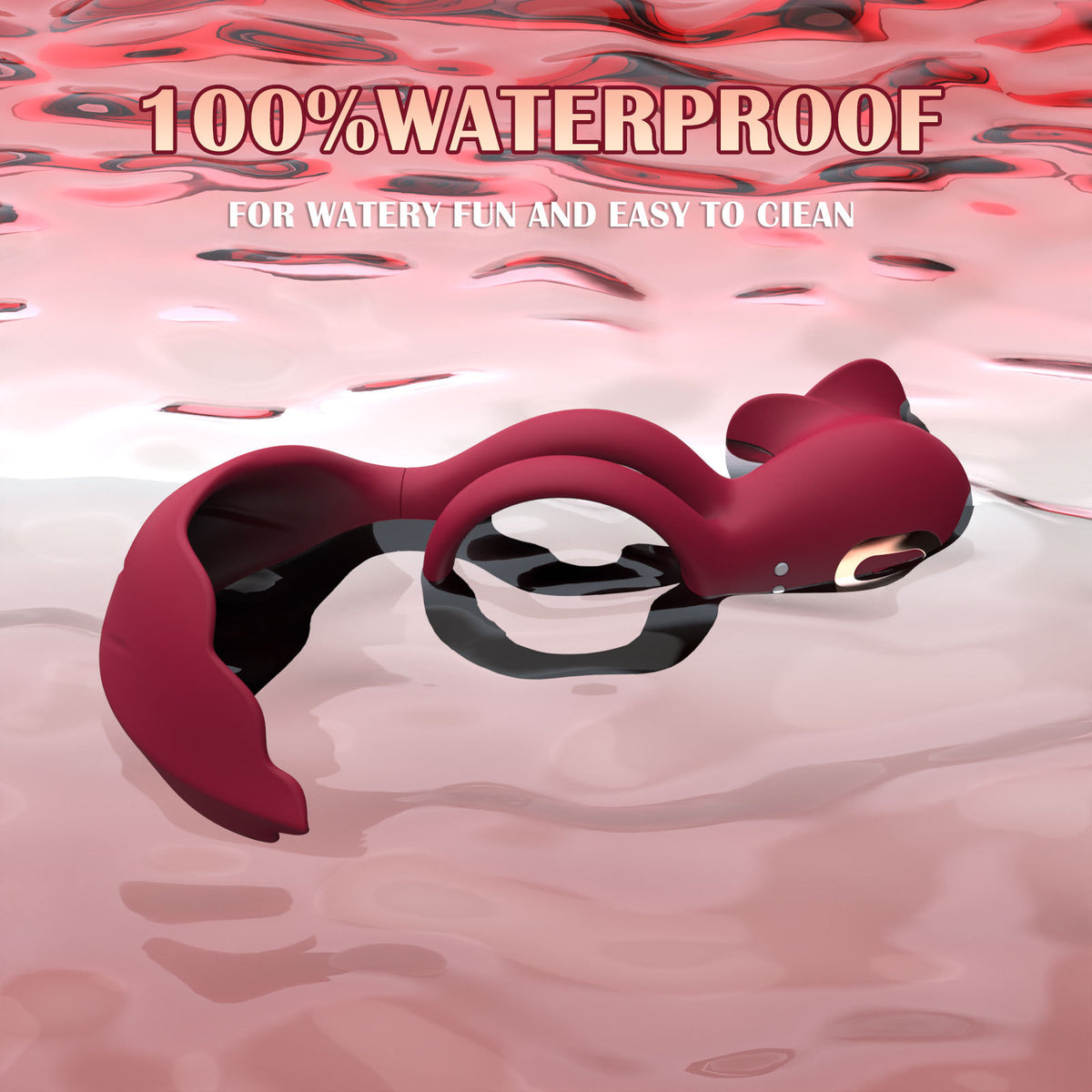 Red Romantic Rose Dual Motor Vibrating Couples Pleasure Ring - Rechargeable Silicone Enhancer