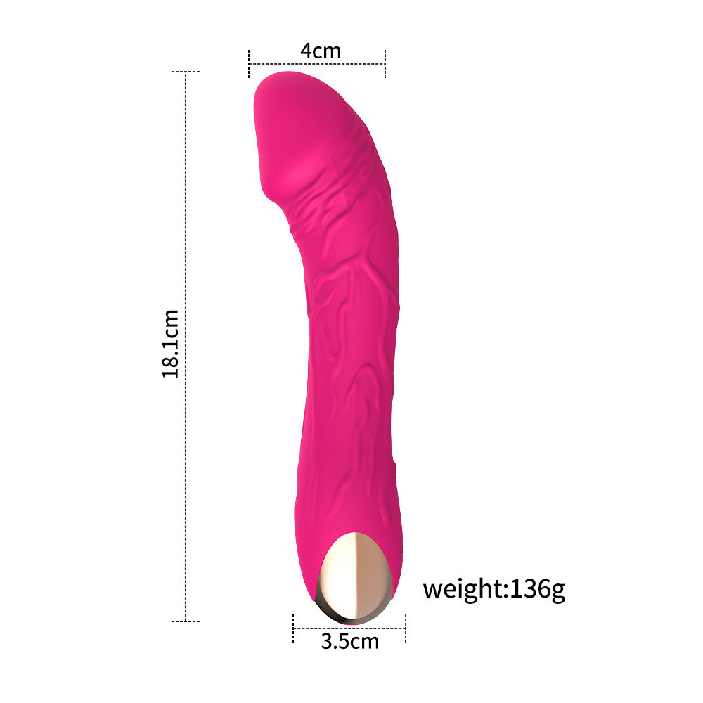 Dark Green Intense Pleasure G-Spot Vibrator - 20 Speed Rechargeable Silicone Wand with Magnetic Charging